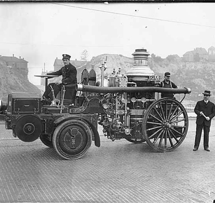Oldest Fire Truck standing on road